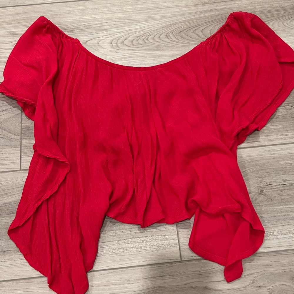 Free People Off the Shoulder Crop Top